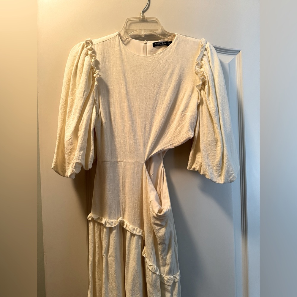 Nasty Gal white dress with cut out